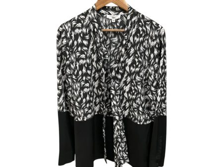 Blouse Designer By Derek Lam In Black & White, Size: L Fashion