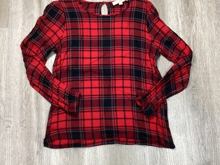 Blouse Long Sleeve By Loft In Red, Size: S For Cheap