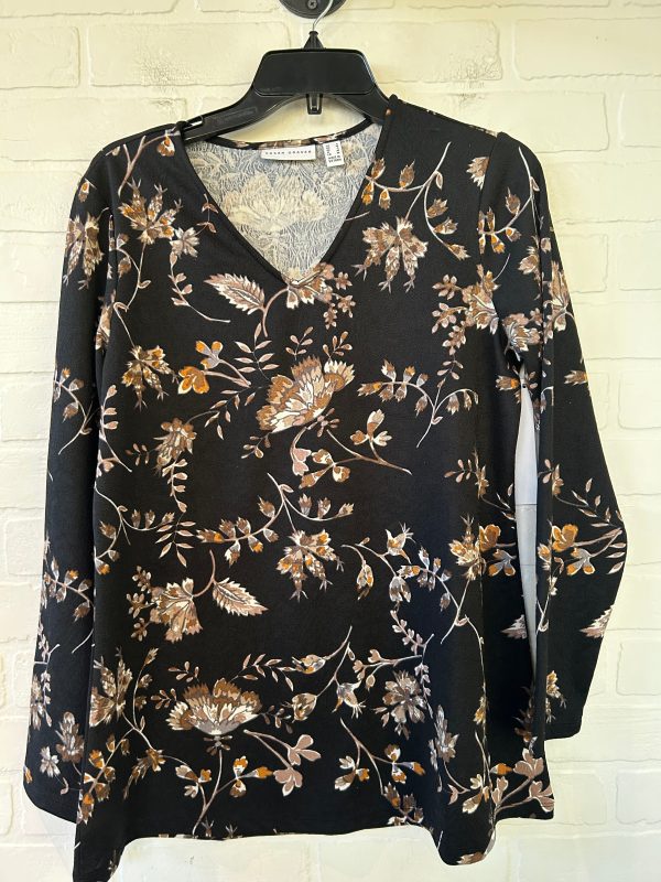 Top Long Sleeve By Susan Graver In Black & Brown, Size: S For Cheap