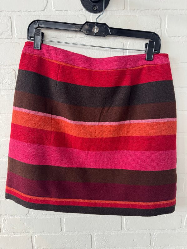 Skirt Mini & Short By Loft In Striped Pattern, Size: 8 For Cheap