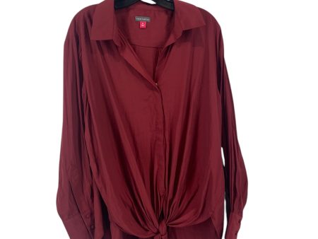 Blouse Long Sleeve By Vince Camuto In Red, Size: Xl For Cheap