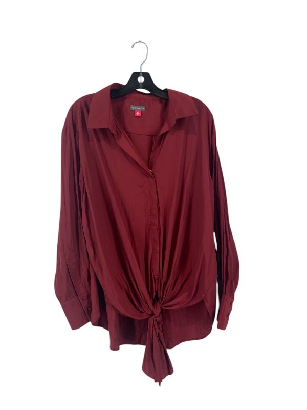 Blouse Long Sleeve By Vince Camuto In Red, Size: Xl For Cheap