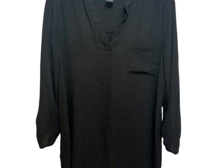 Tunic Blouse Long Sleeve By Joan Vass In Black, Size: L Discount