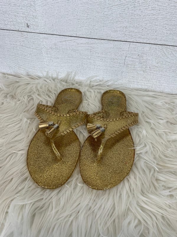 Sandals Flip Flops By Jack Rogers In Gold, Size: 9 Cheap