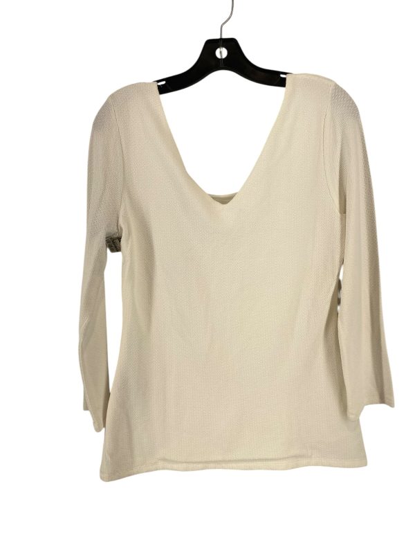 Top 3 4 Sleeve By White House Black Market In Cream, Size: M For Sale