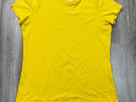 Top Short Sleeve Basic By Banana Republic In Yellow, Size: Xs Discount