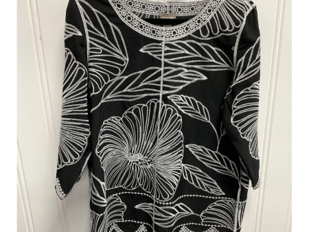 Top 3 4 Sleeve By Chicos In Black & White, Size: L Discount