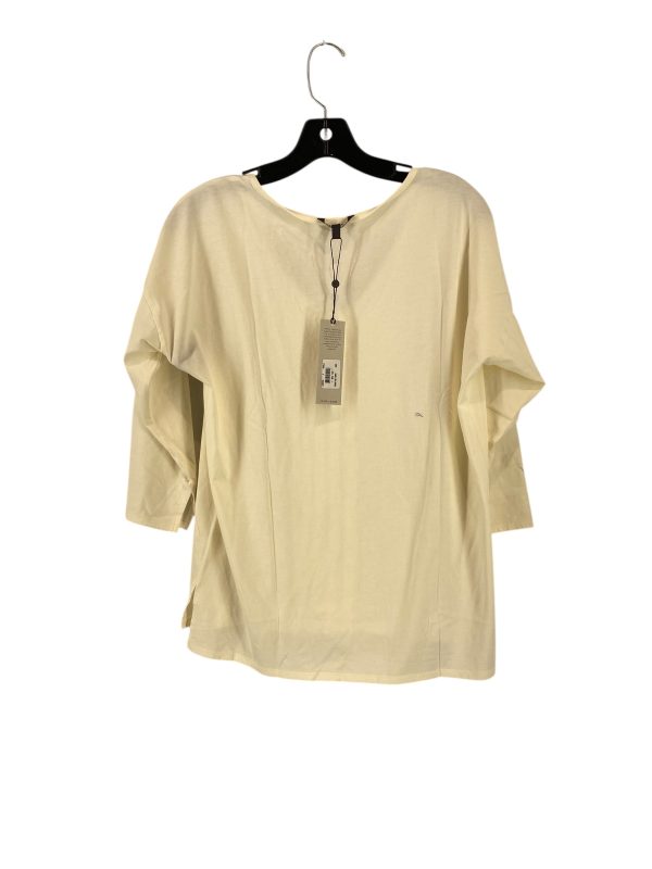 Top 3 4 Sleeve Basic By Not Your Daughters Jeans In Cream, Size: S Sale