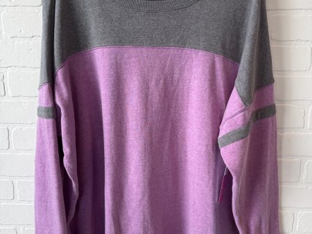 Sweater By Torrid In Grey & Purple, Size: 2x For Discount