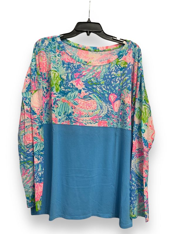 Top Long Sleeve Designer By Lilly Pulitzer In Blue & Pink, Size: Xl Fashion