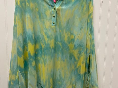 Top Long Sleeve By Vince Camuto In Blue & Green, Size: 1x For Discount