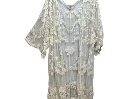 Embroidered Kimono By Adiva In Cream, Size: 1x on Sale