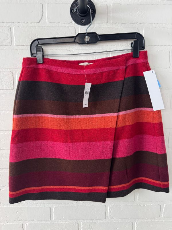 Skirt Mini & Short By Loft In Striped Pattern, Size: 8 For Cheap