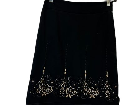 Skirt Midi By Loft In Black & Gold, Size: Xsp Fashion