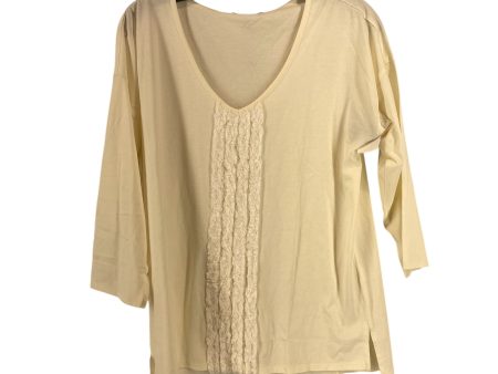 Top 3 4 Sleeve Basic By Not Your Daughters Jeans In Cream, Size: S Sale