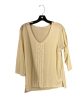 Top 3 4 Sleeve Basic By Not Your Daughters Jeans In Cream, Size: S Sale