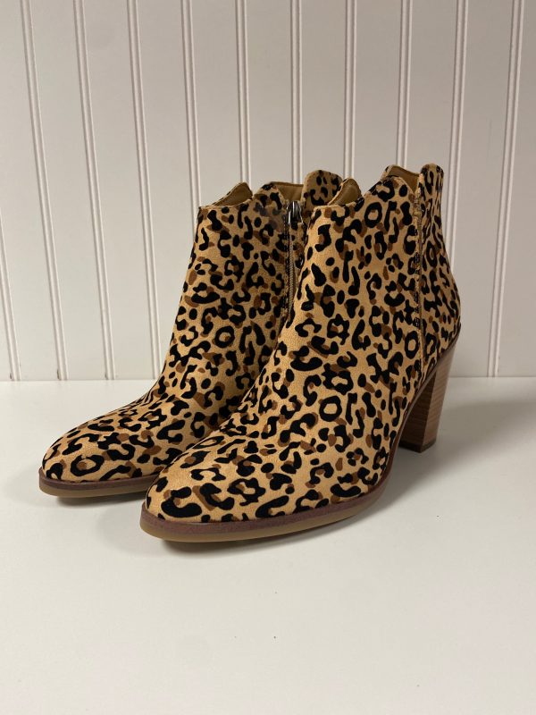 Boots Ankle Heels By Maurices In Animal Print, Size: 9 Fashion