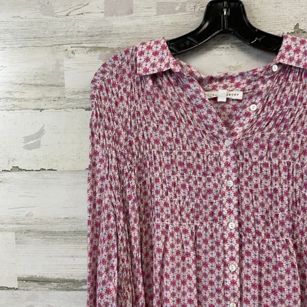 Blouse Long Sleeve By Jane And Delancey In Pink, Size: L on Sale