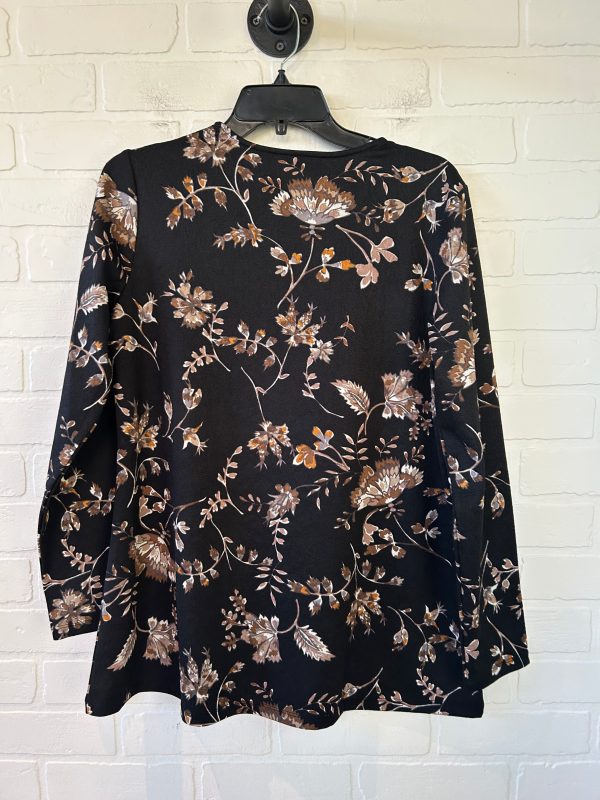 Top Long Sleeve By Susan Graver In Black & Brown, Size: S For Cheap