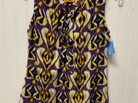 Top Sleeveless Designer By Tory Burch In Purple & Yellow, Size: S Sale