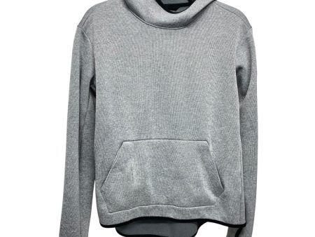 Athletic Top Long Sleeve Hoodie By Nike In Grey, Size: M Online Sale