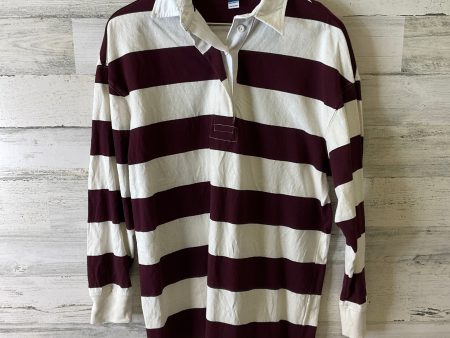 Tunic Long Sleeve By Old Navy In White Red, Size: S Online Hot Sale