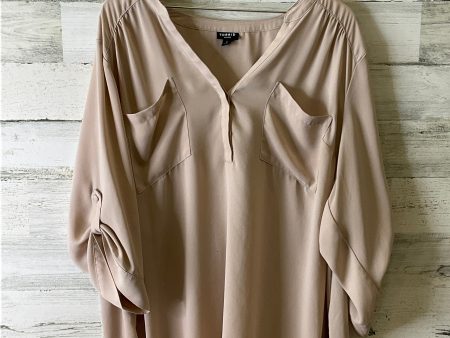 Top 3 4 Sleeve By Torrid In Beige, Size: 3x on Sale