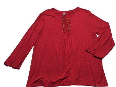 Top Long Sleeve By White Stag In Red, Size: M Hot on Sale