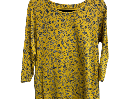 Top 3 4 Sleeve Basic By J. Jill In Yellow, Size: L Online