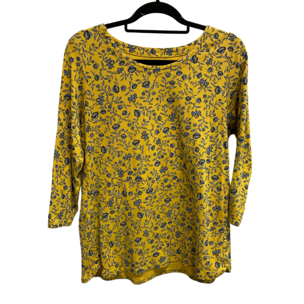 Top 3 4 Sleeve Basic By J. Jill In Yellow, Size: L Online