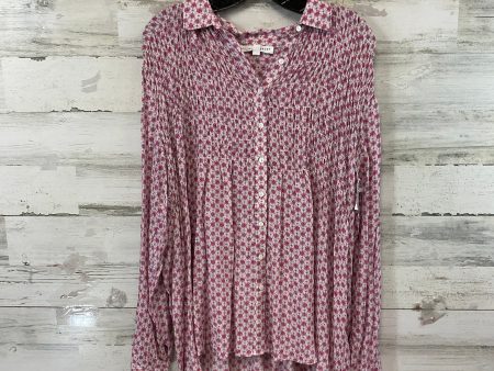 Blouse Long Sleeve By Jane And Delancey In Pink, Size: L on Sale