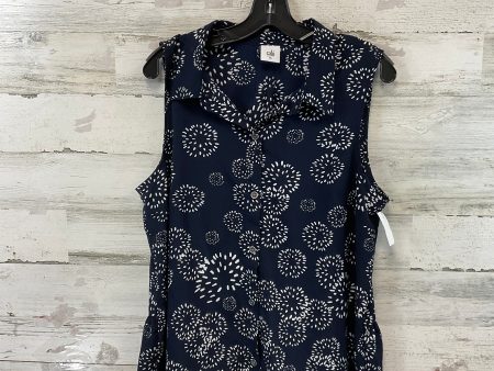 Blouse Sleeveless By Cabi In Blue, Size: Xl Online Sale