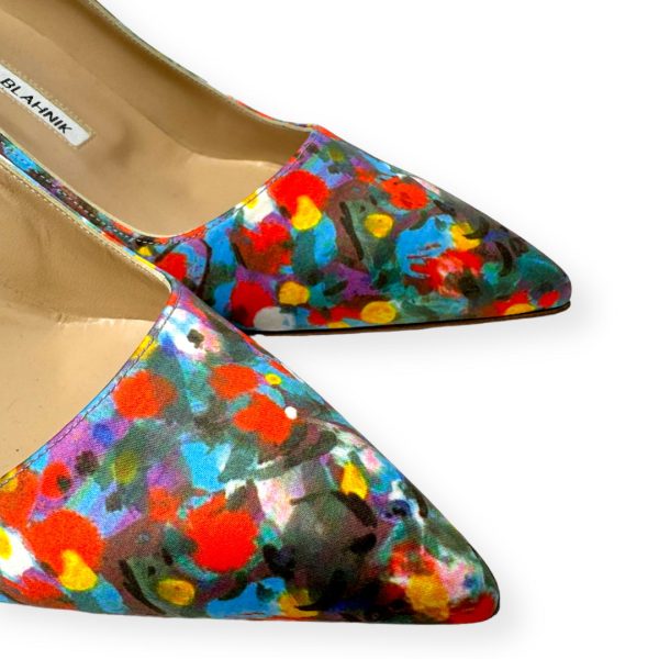 BB Floral Satin 70 mm Pumps Luxury Designer By Manolo Blahnik  Size: 9.5 (IT 39.5) Online