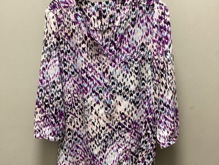 Blouse 3 4 Sleeve By Not Your Daughters Jeans In Purple, Size: Lp on Sale