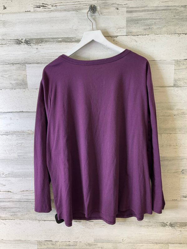 Top 3 4 Sleeve Basic By Faded Glory In Purple, Size: 4x For Sale