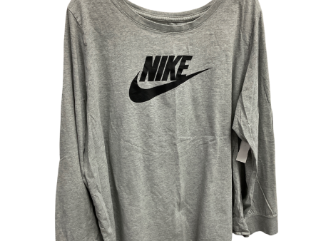 Athletic Top Long Sleeve Crewneck By Nike In Grey, Size: 3x Online Sale