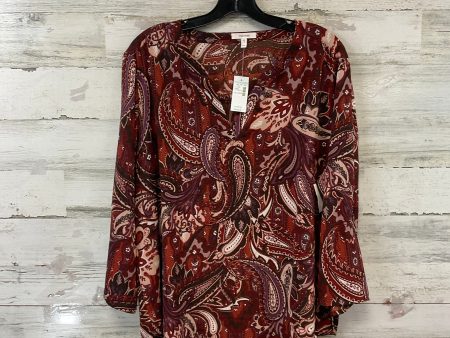 Blouse 3 4 Sleeve By Maurices In Red, Size: Xxl Cheap