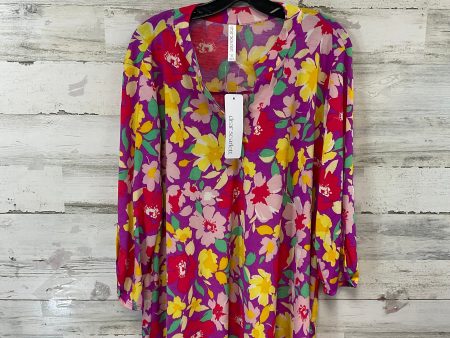 Top 3 4 Sleeve By DEAR SCARLETT In Purple, Size: 2x Fashion