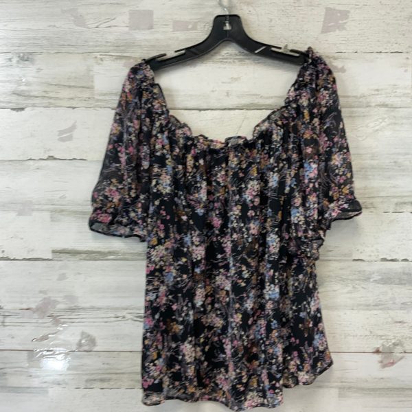 Blouse Short Sleeve By Cece In Black, Size: 3x Online Sale