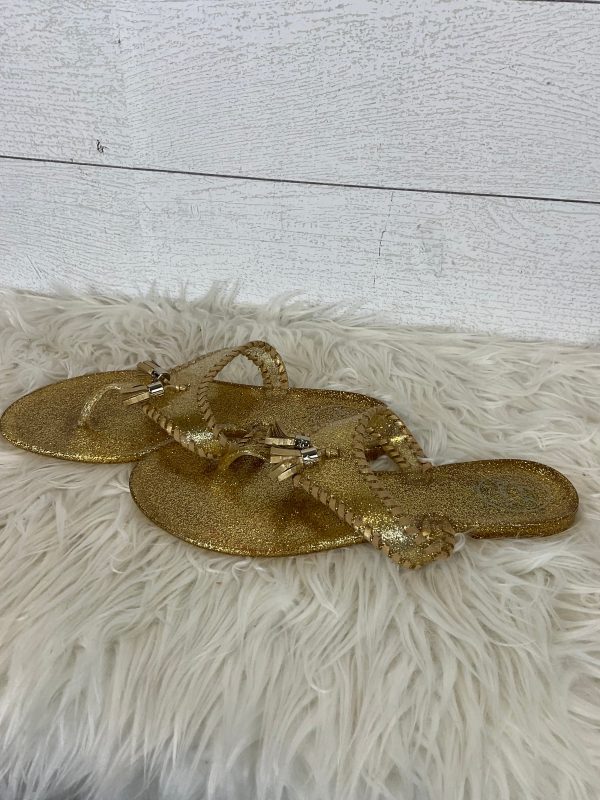 Sandals Flip Flops By Jack Rogers In Gold, Size: 9 Cheap