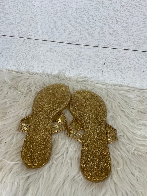 Sandals Flip Flops By Jack Rogers In Gold, Size: 9 Cheap