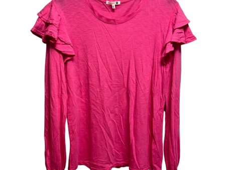 Ruffle Shoulder Top Long Sleeve By Sundry In Pink, Size: 2 Online Sale