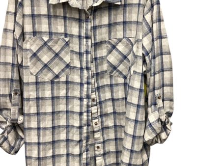 Top Long Sleeve By White Birch In Plaid Pattern, Size: 2x Hot on Sale