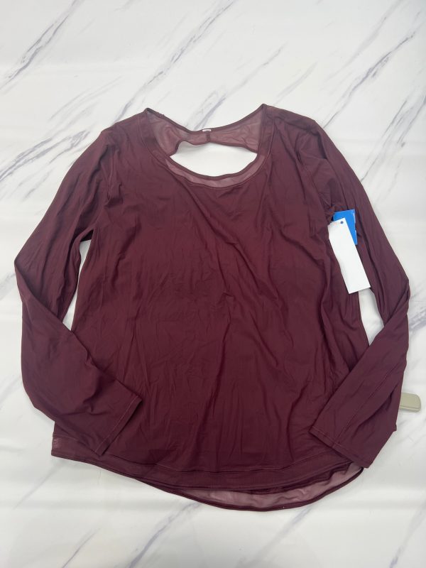 Athletic Top Long Sleeve Crewneck By Lululemon In Maroon, Size: 12 on Sale