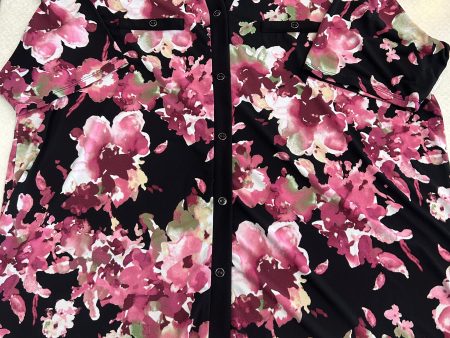 Top 3 4 Sleeve By Clothes Mentor In Black Floral, Size: 3x Cheap