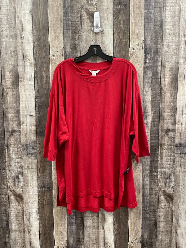 Athletic Top Long Sleeve Crewneck By Athleta In Red, Size: 1x Online Hot Sale