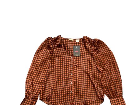 Blouse Long Sleeve By Levis In Black & Orange, Size: S Sale