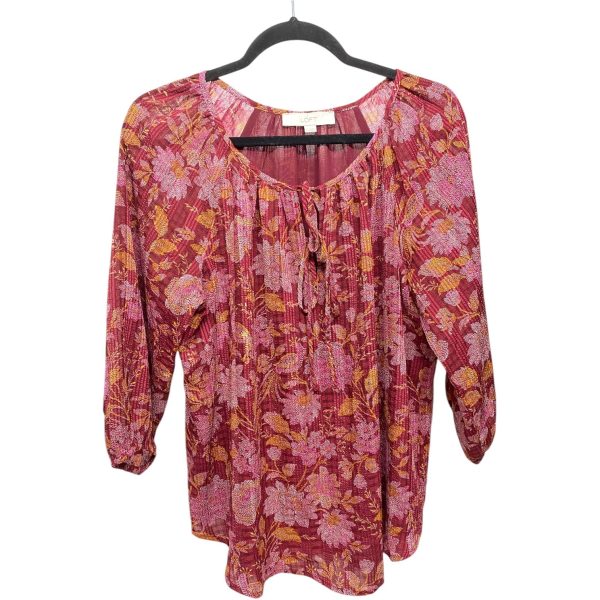 Blouse 3 4 Sleeve By Loft In Floral Print, Size: S Online now