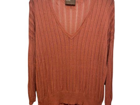 Linen Blend Top Long Sleeve By Kerisma In Orange, Size: M on Sale