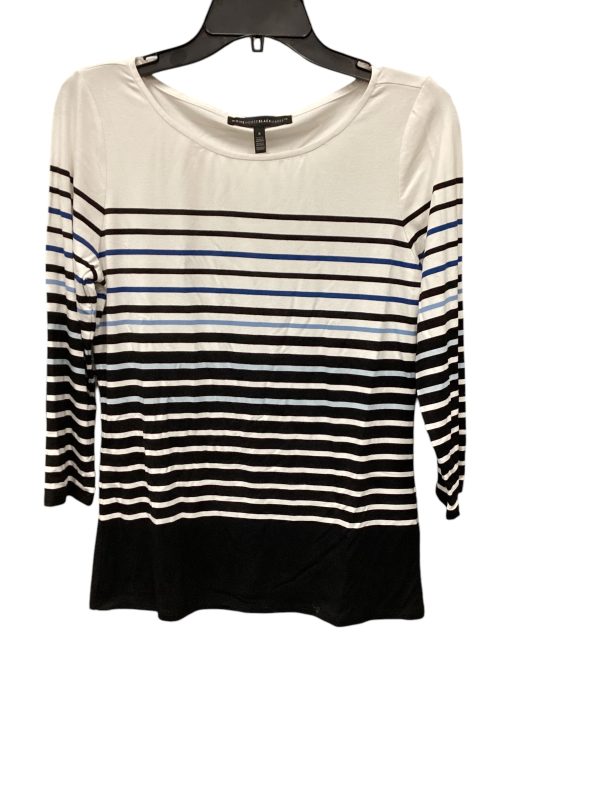 Top 3 4 Sleeve Basic By White House Black Market In Striped Pattern, Size: S Online now